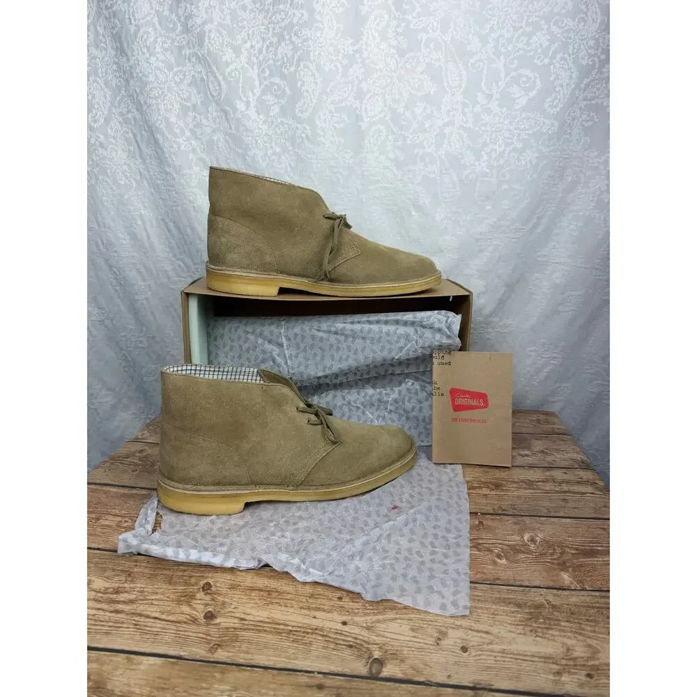 Clarks Originals Men’s Desert Boot Tan/Sand Suede Chukka Boots Lace Up Size 9